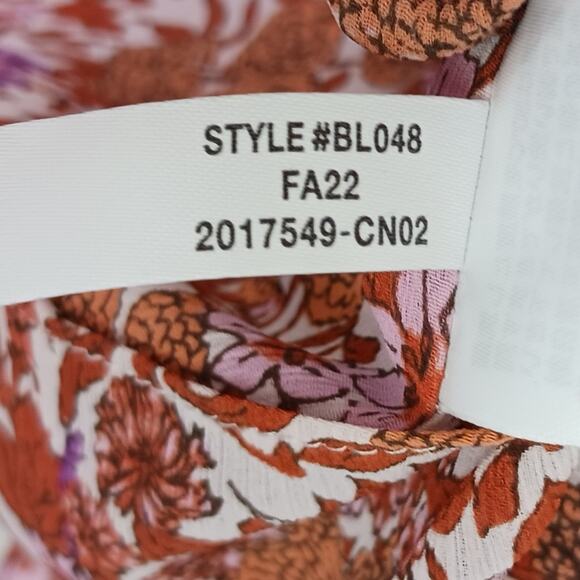 J.Crew SZ M Ruffle Crinkle Chiffon Top in Fête Floral NWT - Picture 8 of 8